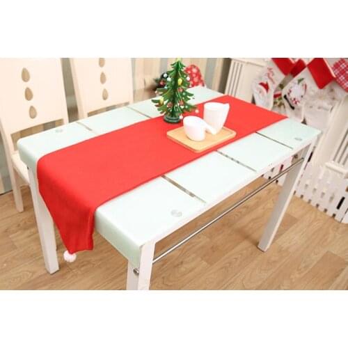 Christmas Table Runner For Dinner Party Wedding Birthday Holiday Diy Decoration non-woven Banquets Red 34cmX176cm