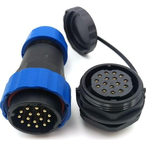 SD28TP-ZM , 16pin waterproof connector , Industrial panel mount connector, LED Cable plug and socket,Male and female