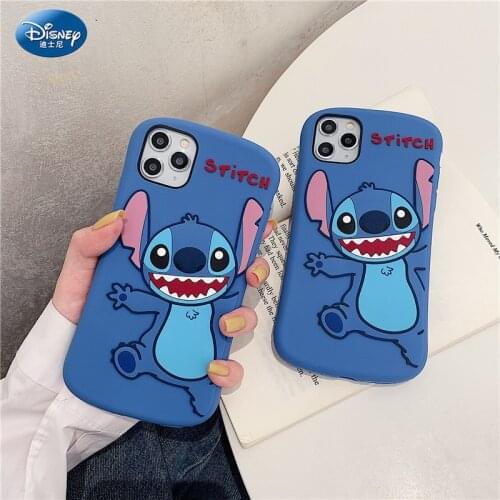 DISNEY 2021 Stitch Silicone Case for IPhone 11 12Pro Xs Max 12 xr Official Liquid Silicon 360 Full Cover zz0713