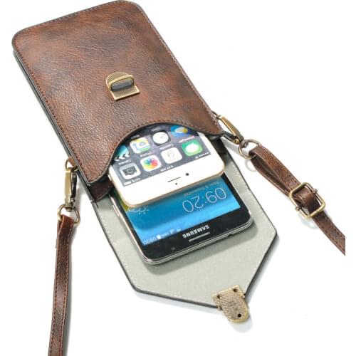 Phone Bag Universal PU Leather Pouch Crossbody Small Bags,Front for iPhone 4 4s 5s 5 SE 6 6s plus,Back for Samsung S7 S6 S5 S4