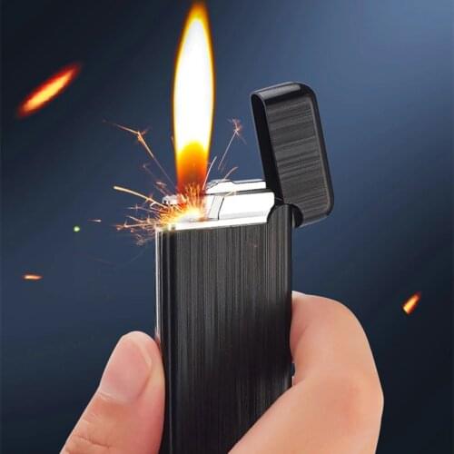 New Windproof Flint Gas Lighter Jet Compact Gasoline Free Fire Butane Metal Cigarette Cigar Lighter Inflated Gadget Men Gift