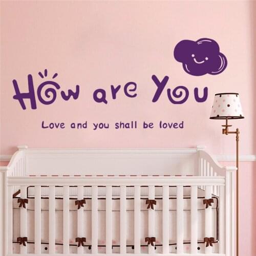 Vinyl Wall Decal Beauty how are you Pvc Wall Stickers For Babys Rooms Background Wall Decal Living Room Mural Decor HY1803