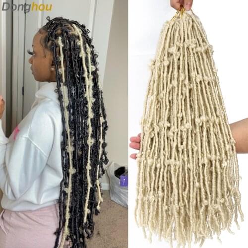 New Style 1b 613 Butterfly Locs Hair 18 24 Inches Pre Looped Butterfly Distressed Locs Crochet Hair Soft Messy Synthetic Hair