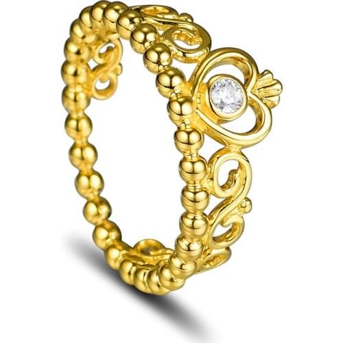 925 Sterling Silver Rings for Women My Princess Tiara Shine Ring Party Wedding Jewelry Gift anillos bague Wholesale