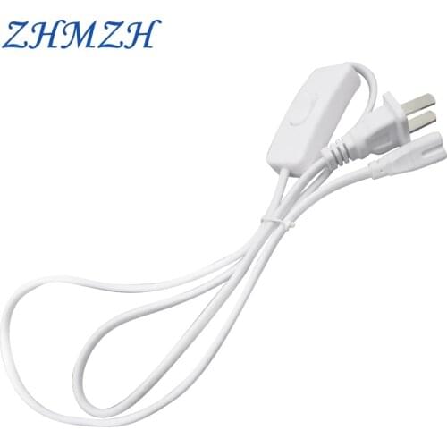 ZHMZH T4 T5 Switch Power Cord For LED Lights & Fluorescent Lamp Extension Cords Power Cable Plug Adapter 1m