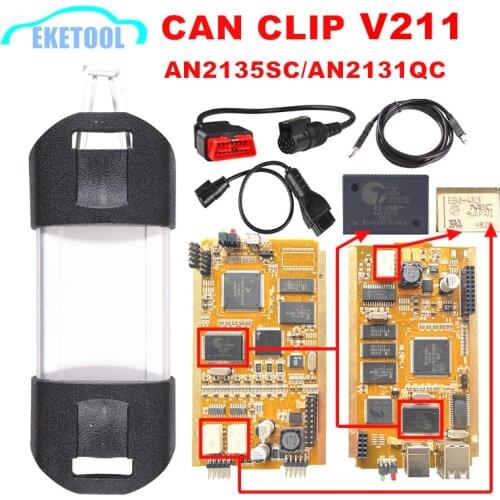 AN2135SC AN2131QC Golden Full Chip For Renault CAN CLIP Newest V207 Reprog V191 Car Diagnostic For Renault Pin Extractor