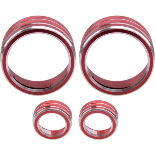 1 Set Car Red Aluminum Alloy AC CD Switch Knob Rings Covers Trims Fit For Nissan Teana Altima 2019 2020