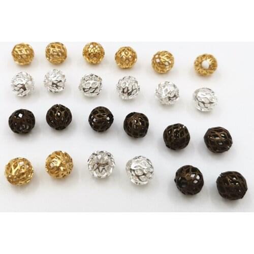 SIXTY TOWFISH 1 lot DIY Jewelry Accessories Size 6mm/8mm/10mm Brass Materials Hollow Beads