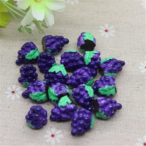 10pcs Kawaii Simulation Fruit Resin 3D Grape DIY Decorative Craft Scrapbooking Accessories,15*12mm