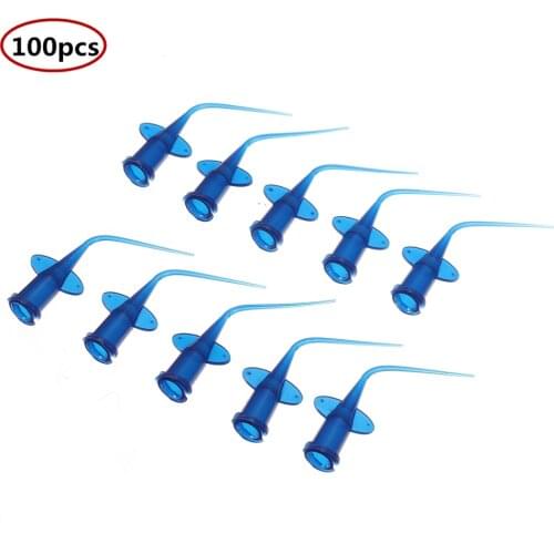 100pcs Dental Disposable Syringe Tip Irrigation Rinse Tips Dental teeth whitening Flexible Composite Resin Rinse Tip Endo