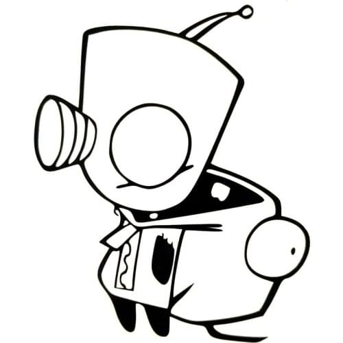 11.6*14.2CM Invader Zim Gir Dog Vinyl Decal Car Styling Funny Window Decoration Personality Car Sticker C6-1838