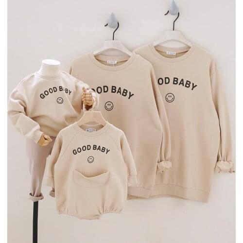 2021 GOOD BABY Family Matching Outfits for A Family of Four High Quality Sweatshirt Kids Tops/ Romper Family Looking Clothes