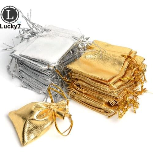 50pcs/bag 5x7cm 7x9cm 10x12cm Adjustable Jewelry Packing silver/ gold colors drawstring Velvet bag,Wedding Gift Bags & Pouches