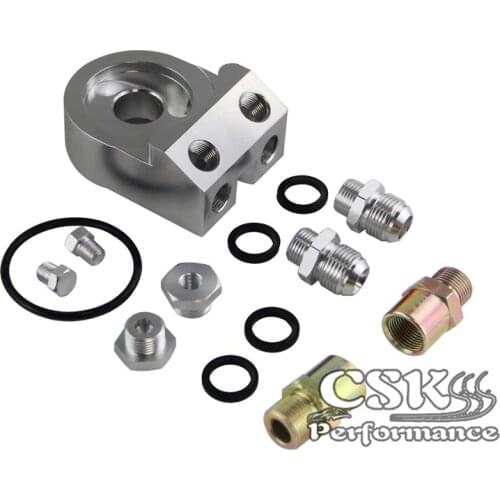 AN10 Universal Oil Filter Cooler Sandwich Plate Adapter 3/4"X16UNF / M20x1.5 - Blue,Silver,Black