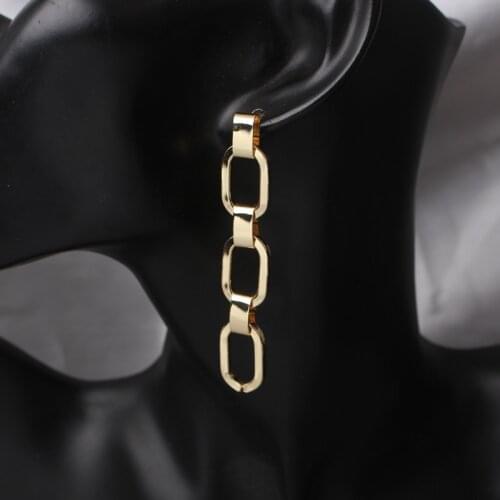 2021 New Trend European And American INS Style Fashion Personality Simple Geometric Metal Chain Boucle Oreille Femmee arrings