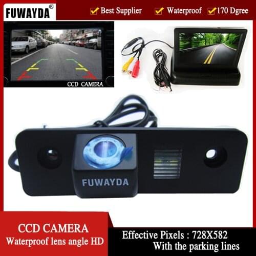 FUWAYDA Color Car Rear View Camera for SKODA ROOMSTER OCTAVIA TOUR FABIA ,with 4.3 Inch foldable LCD Monitor HD