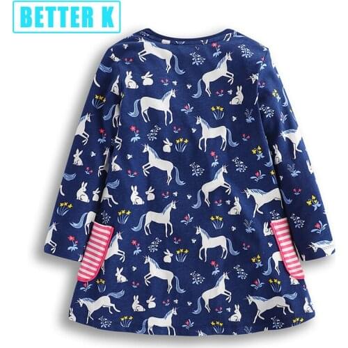 Kids Dresses for Girls Toddler Dresses Girls Clothing 100% Cotton Long Sleeve Baby Girls Dress Tunic Jersey Children Clothing