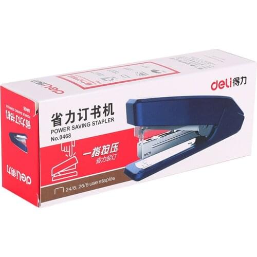 Effort-saving Stapler 0468 Middle One finger press grapadoras de oficina stapleless stapler School Stationery office supplies