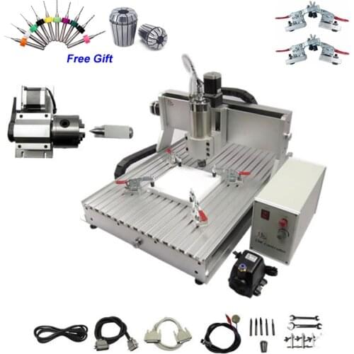 CNC Milling Machine 4 axis Wood Router 6040 1.5KW Spindle Stone Metal Sculpture Cutting Machine