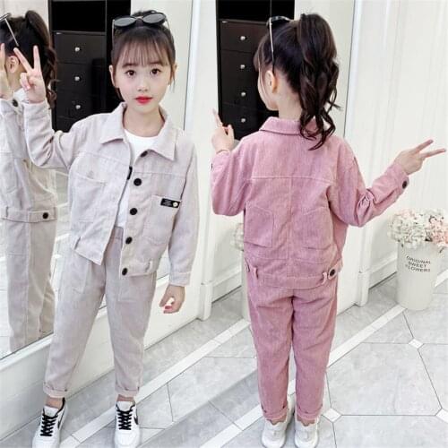 3-13T Kids Girls Clothes Set Long Sleeve Sweat jacket Long Pants Cotton Toddler Autumn winter Clothes Tracksuit Girl Outfit