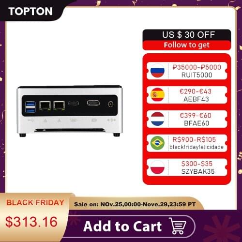 Topton New Mini Computer Intel Core i9 10880H 9880H Win10 Pro Barebone 2*DDR4 4K HTPC Desktop Mini Computer hardware