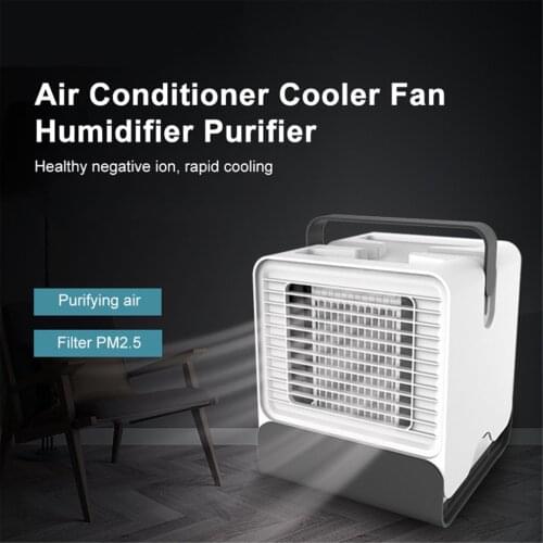 Mini Anion Air Conditioning Fan Desktop Cooler Office Refrigeration Mini Air Conditioner Cool Cooling Fan for Bedroom Home