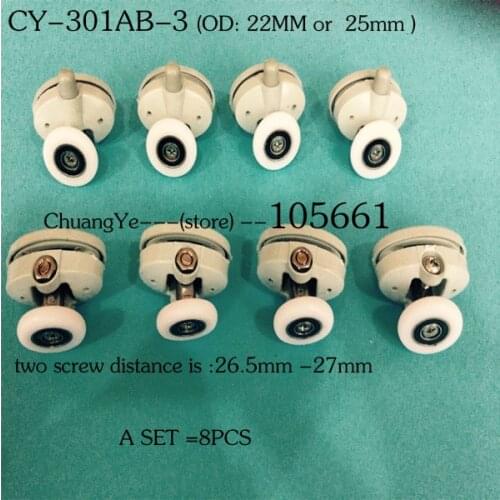A SET of 8pcs )Nylon shower door roller CY-301AB-3