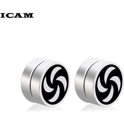 ICAM 2019 New Punk Mens Strong Magnet Magnetic Ear Stud Set Non Piercing Earrings Fake Earrings Gift for Boyfriend Lover Jewelry
