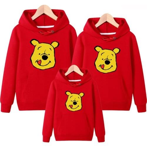 Family Matching Outfits Father Mother Son Daughter Clothing Mom Daddy and Me Sweater Boy Girl Winnie the Pooh Hoodies