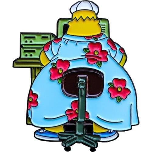 The Vast Waistband computing Brooch King-size Homer Enamel Pin Funny Anime jewelry