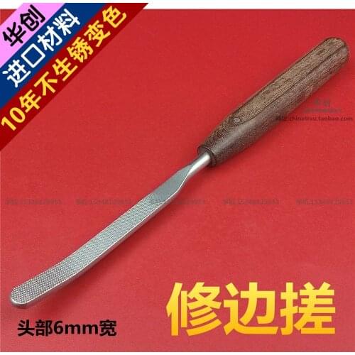 Orthopedics instrument spinal column bone file good quality bended head wood handle