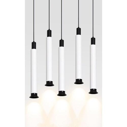 Led Pendant Lights 12w AC85-265VTrack light Kitchen Fixture Island Dining RoomShop Bar Counter Decoration Cylinder Pipe Hanging