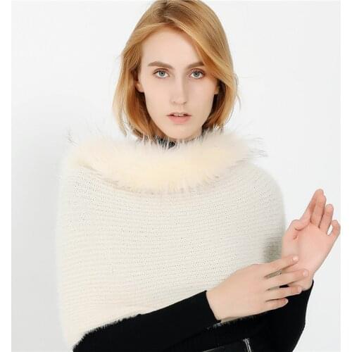 RUNMEIFA New fashion 2018 winter warm Fur magic scarves Neck for women/ladies luxury Knitted Ring Thicken shawls and wraps