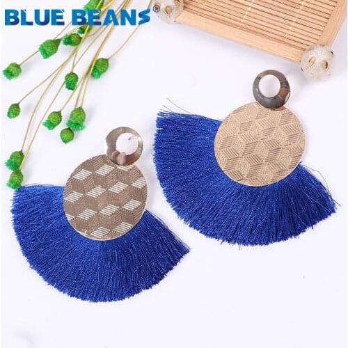 Blue Tassel Earrings For Women Black Earrings Jewelry Minimalist Fashion Earrings Dangle Punk Earings Drop Simple Bohemian Boho