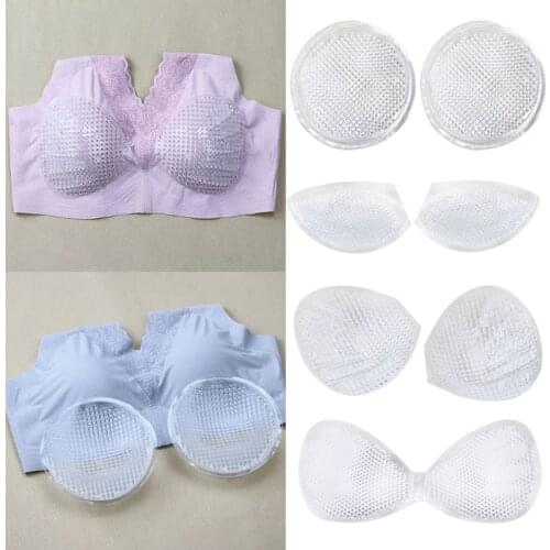 Honeycomb Silicone Bra Inserts Breathable Perforated Push Up Breast Enhancer Pads Semi-Adhesive Bra Cushion