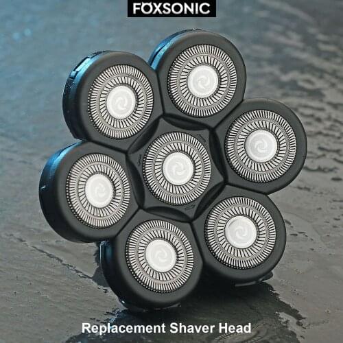 FOXSONIC Replacement Shaver Head Electric Shaver 7D Independently 7 Cutter Floating Head Waterproof Stainless Steel Razor Blade