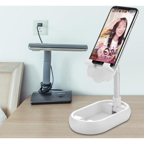 Universal Folding Tablet Cell Phone Holder Stand Desktop Bracket with Mirror