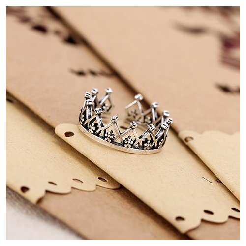 Real Silver Color Hollow Crown Rings For Women Fashion Adjustable Size Wedding Ring Anillos