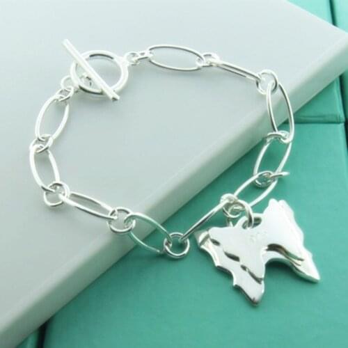 Butterfly Pendant Bracelet For Women 925 Silver Hollow Chain Bracelet Fashion Girl Gift