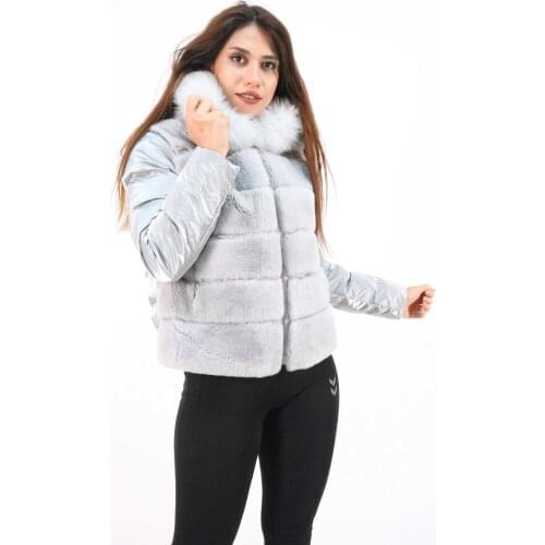 Coat women real fox and Rex rabbit fur coat 2021 new autumn winter fashion outwear classic, dominant collar Turkish fashion