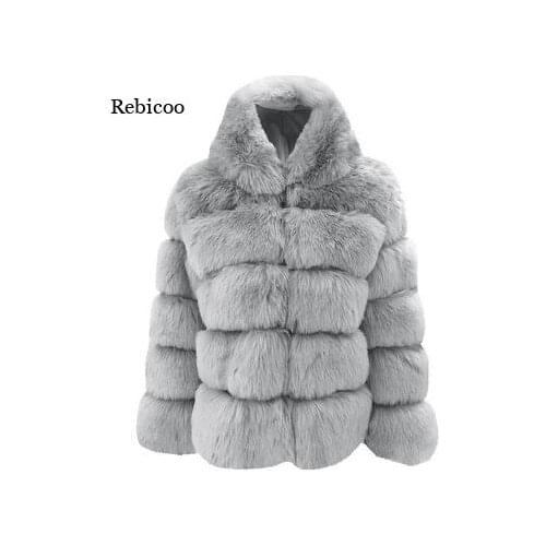 Plus Size Women Coat Thickened Warm Wool Coat Long Sleeve Cap Imitation Rabbit Hair Fur Coat Women Jacket Outwear Autumn Winter