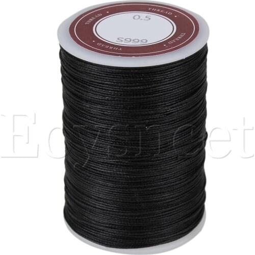 0.5mm Waxed Polyester Round Twisted Cord String Craft DIY Thread Line Black