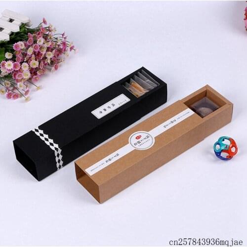 100pcs Macaroon Boxes Mooncake Paper Box Drawer Style Boxes Black /Brown/White Large Kraft