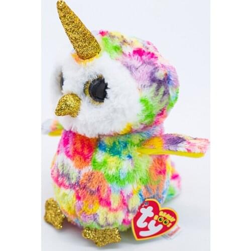 15CM Ty Beanie Sparkly Glitter Eyes Colored Unicorn Owl Cute Animal Doll Birthday Gift Soft Stuffed Plush Toy Kids