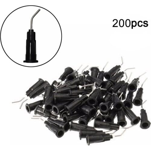 200/100Pcs Composite Resin Syringe Tips Equipment Irrigation Bent Needle Tips Dental Flow Sealant Etchant Acid Reagent Delievery