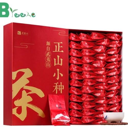 2021 Wuyi Mountain Tea Black Chinese Tea Lapsang Souchong Total 250g (50X5g) Small Package Easy for Drinking