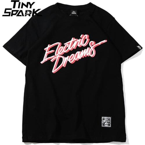 2021 Men T shirt Hip Hop Electric Dreams Old Fashion T-Shirt Vintage Hiphop Tshirt Summer Cotton 100 White High Street Tops Tees