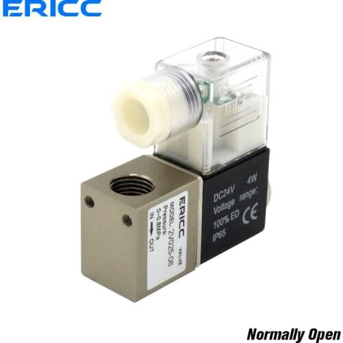 2V025-08 Normally Open 12V 24V 220V 1/4" BSP 2 Way 2 Position Air Solenoid Valve 2V025-08 Pneumatic Control Valve