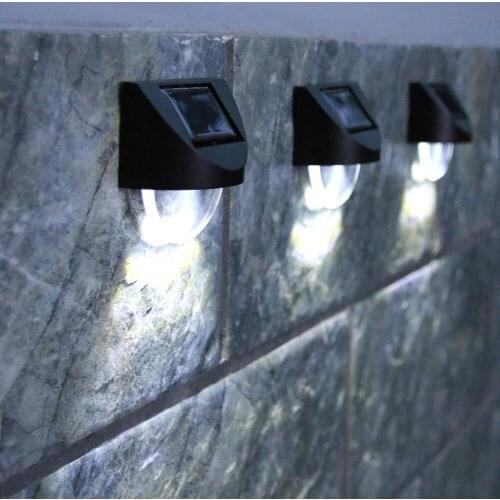 4pcs Waterproof Solar Led Light Outdoor Wall Lamp Street Lights Wall Stainless Steel Powered Wall Lamp for Garden Yard