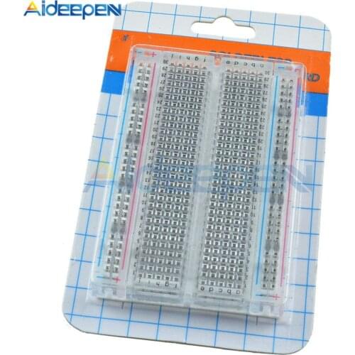 400 Tie Points Transparent Solderless PCB Breadboard Mini Universal Test Protoboard DIY Bread Board for Bus Test Circuit Board
